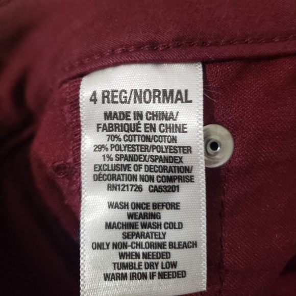 High Waisted Maroon Jeggings - Picture 4 of 5